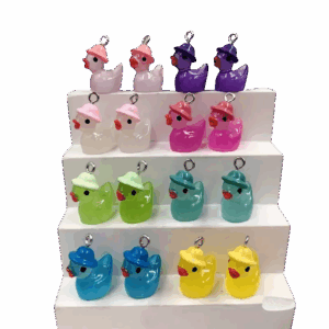 Unieke eend met hoed ketting - goud