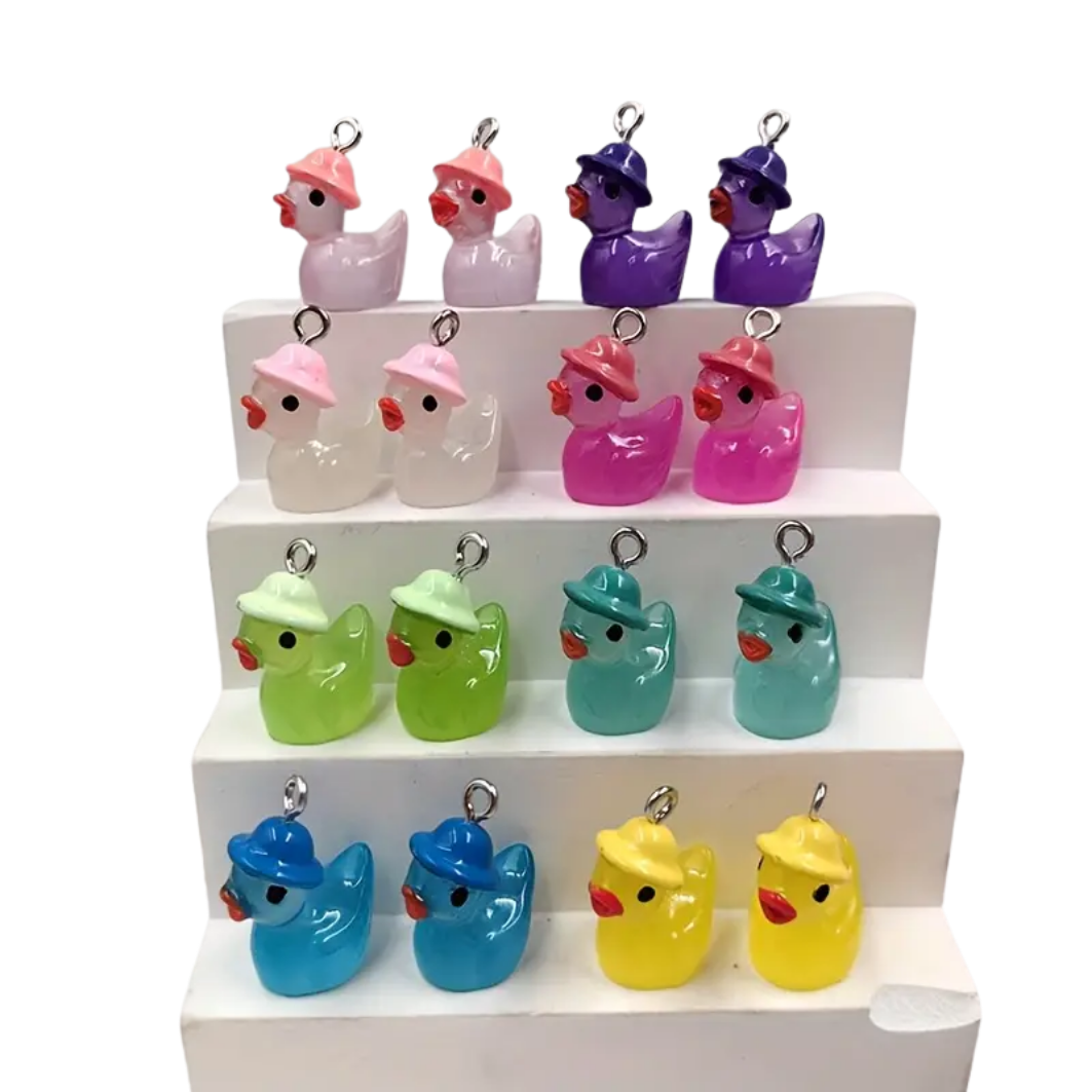 Unieke eend met hoed ketting - goud