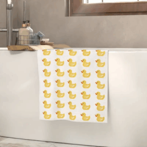 Badhanddoek microfiber - heel veel rubber eendjes