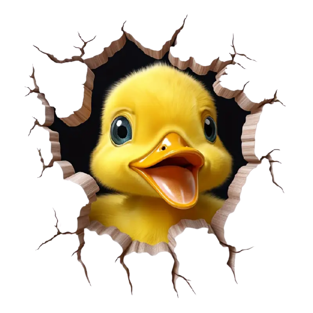 Muursticker eendenbreakout! set van 4