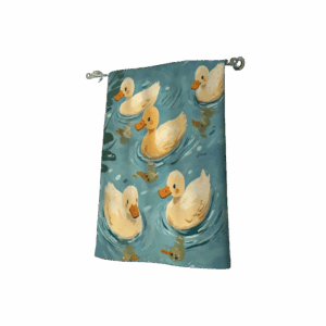 Badhanddoek microfiber - retro zwemmende eendjes