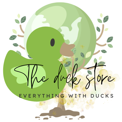 the duckstore logo, but changed to the color green with a tree holding the planet in the background